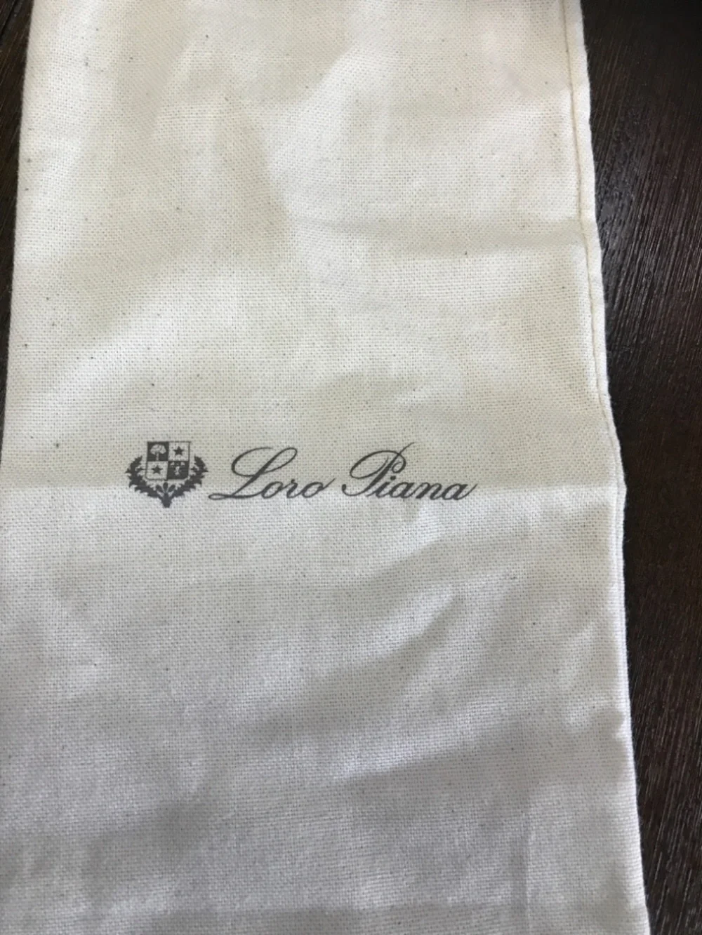 LORO PIANA 5 1/2” x 15” COTTON BAG WITH PRINTED LOGO